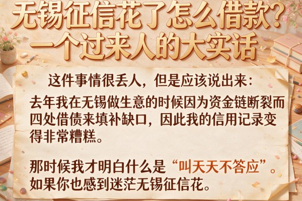 无锡征信花了怎么借款？一个过来人的大实话