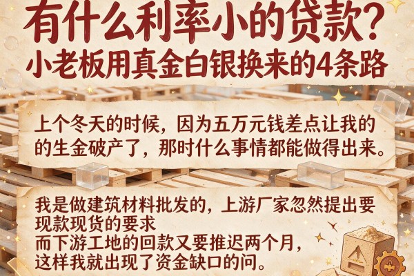 有什么利率小的贷款？小老板用真金白银换来的4条路