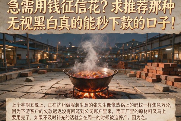 急需用钱征信花？求推荐那种无视黑白真的能秒下款的口子！
