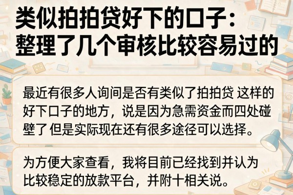 类似拍拍贷好下的口子：整理了几个审核比较容易过的