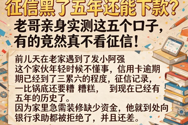 征信黑了五年还能下款？老哥亲身实测这五个口子，有的竟然真不看征信！