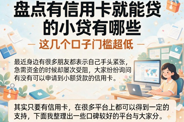 盘点有信用卡就能贷的小贷有哪些，这几个口子门槛超低