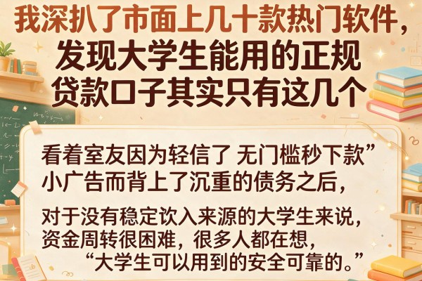 我深扒了市面上几十款热门软件，发现大学生能用的正规贷款口子其实只有这几个