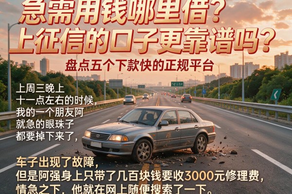 急需用钱哪里借？上征信的口子更靠谱吗？盘点五个下款快的正规平台