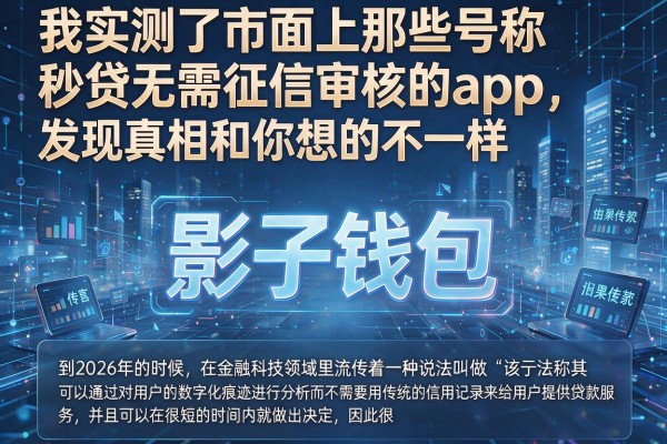 我实测了市面上那些号称秒贷无需征信审核的app，发现真相和你想的不一样