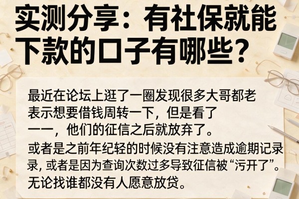 实测分享：有社保就能下款的口子有哪些？这五个渠道下款确实稳