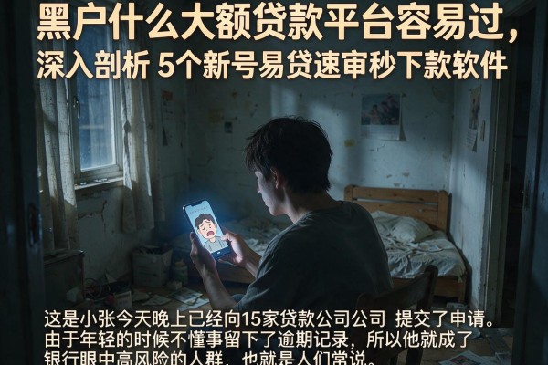 黑户什么大额贷款平台容易过，深入剖析5个新号易贷速审秒下款软件
