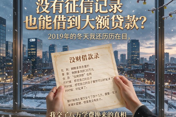 没有征信记录也能借到大额贷款？我交了八万学费换来的真相