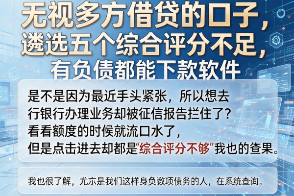 无视多方借贷的口子，遴选五个综合评分不足有负债都能下款软件