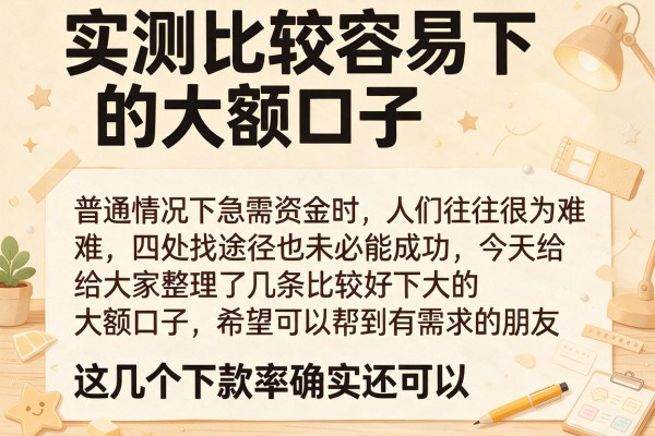 实测比较容易下的大额口子，这几个下款率确实还可以