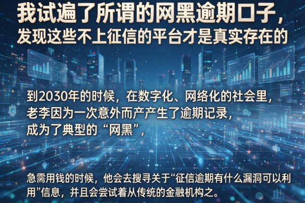 我试遍了所谓的网黑逾期口子，发现这些不上征信的平台才是真实存在的
