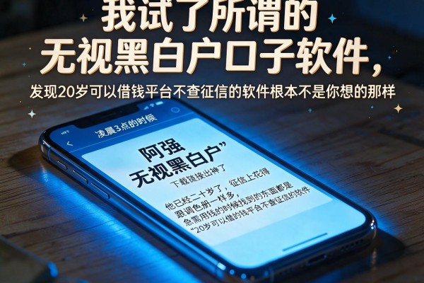 我试了所谓的无视黑白户口子软件，发现20岁可以借钱平台不查征信的软件根本不是你想的那样