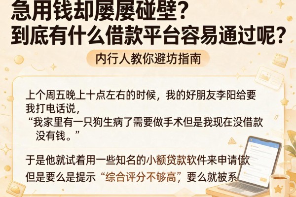 急用钱却屡屡碰壁？到底有什么借款平台容易通过呢？内行人教你避坑指南