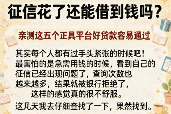 征信花了还能借到钱吗?亲测这五个正规平台好贷款容易通过