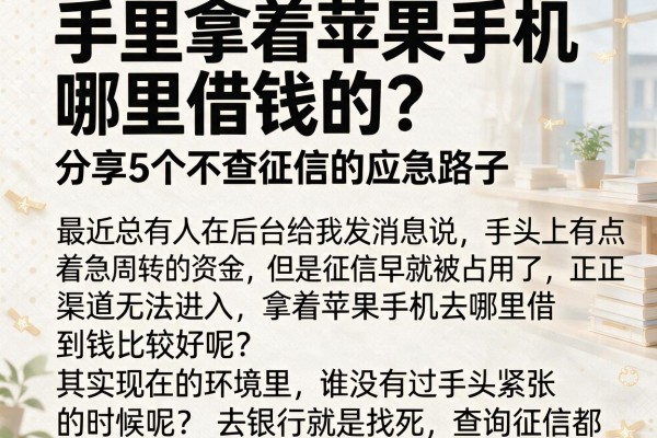 手里拿着苹果手机哪里借钱的？分享5个不查征信的应急路子