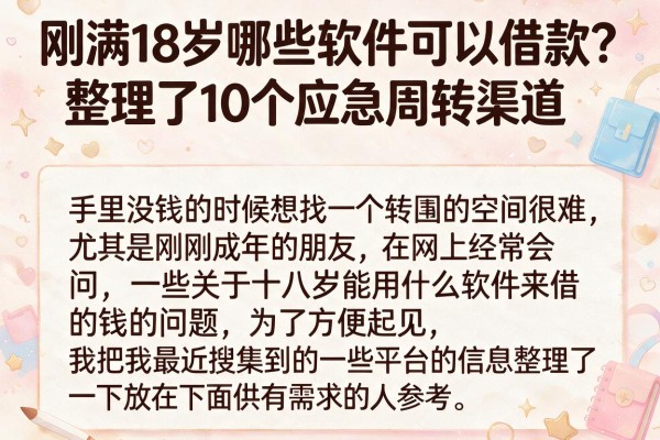刚满18岁哪些软件可以借款？整理了10个应急周转渠道