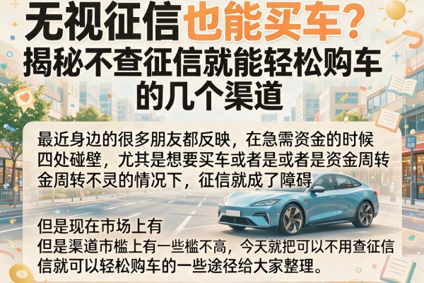 无视征信也能买车？揭秘不查征信就能轻松购车的几个渠道