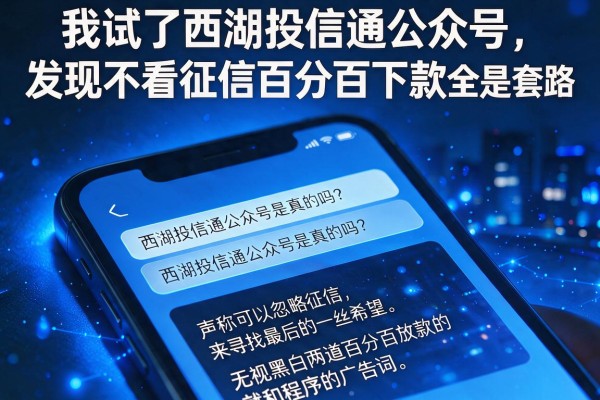 我试了西湖投信通公众号，发现不看征信百分百下款全是套路