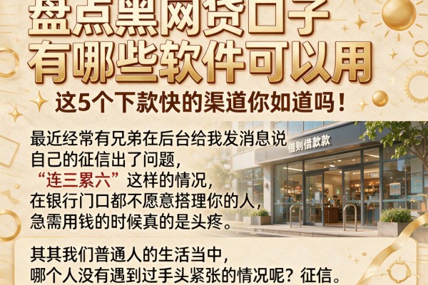 盘点黑网贷口子有哪些软件可以用，这5个下款快的渠道你知道吗