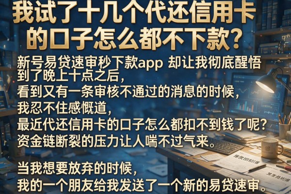 我试了十几个代还信用卡的口子怎么都不下款，新号易贷速审秒下款app却让我彻底醒悟