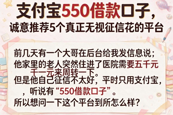 支付宝550借款口子，诚意推荐5个真正无视征信花的平台