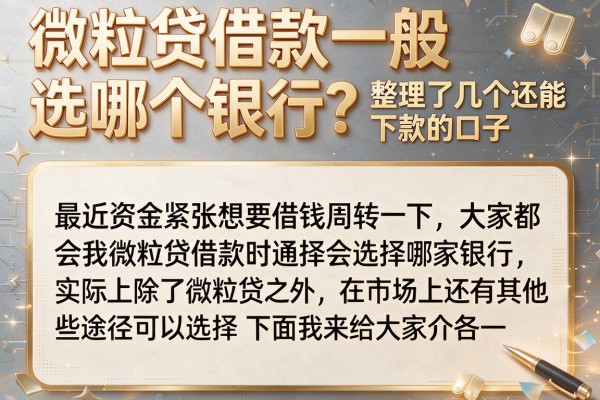 微粒贷借款一般选哪个银行？整理了几个还能下款的口子