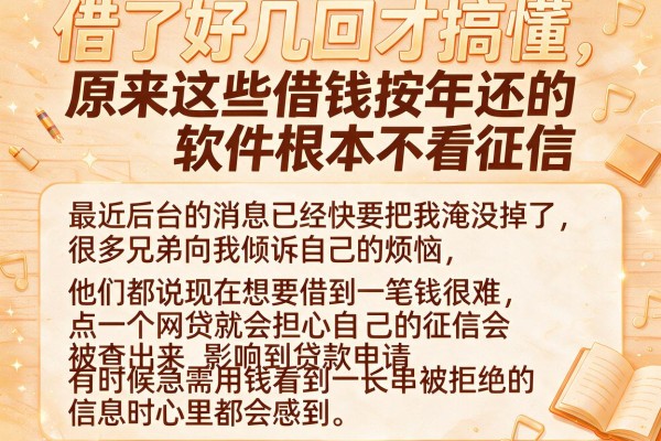 借了好几回才搞懂，原来这些借钱按年还的软件根本不看征信