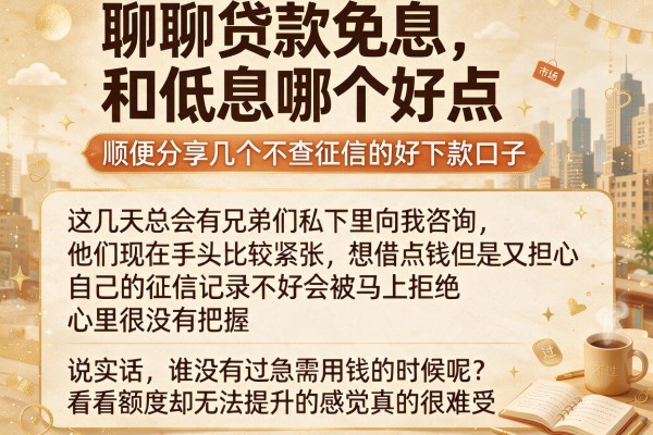 聊聊贷款免息和低息哪个好点，顺便分享几个不查征信的好下款口子