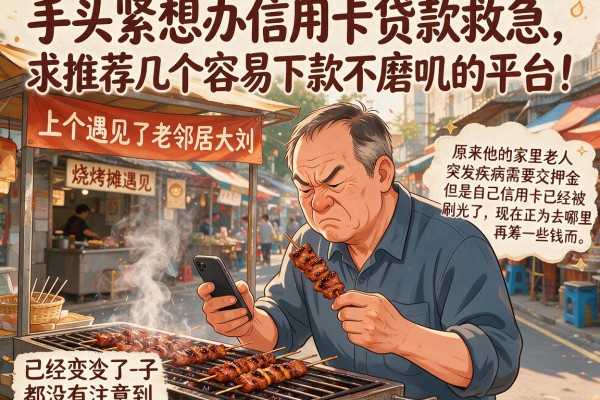 手头紧想办信用卡贷款救急，求推荐几个容易下款不磨叽的平台！
