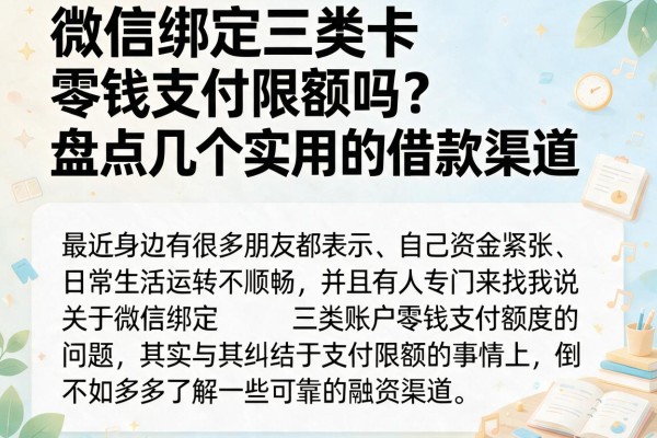 微信绑定三类卡零钱支付限额吗？盘点几个实用的借款渠道