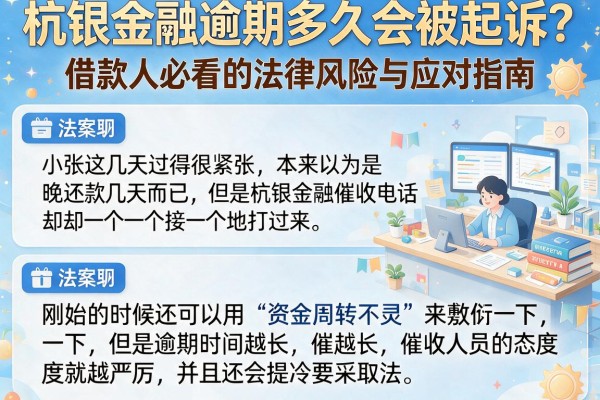 杭银金融逾期多久会被起诉？借款人必看的法律风险与应对指南