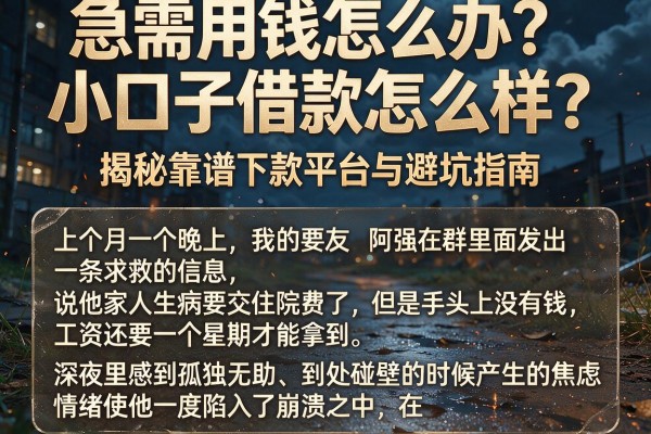 急需用钱怎么办？小口子借款怎么样？揭秘靠谱下款平台与避坑指南