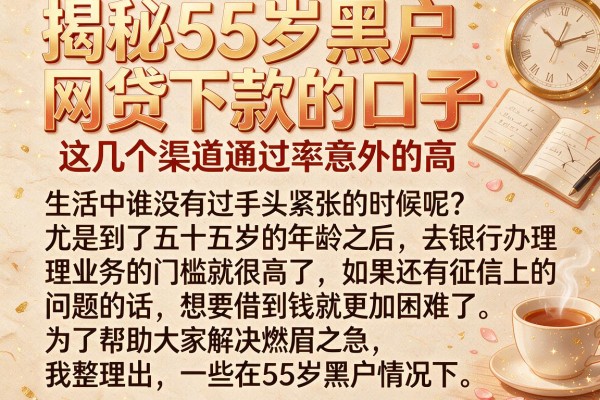 揭秘55岁黑户网贷下款的口子，这几个渠道通过率意外的高