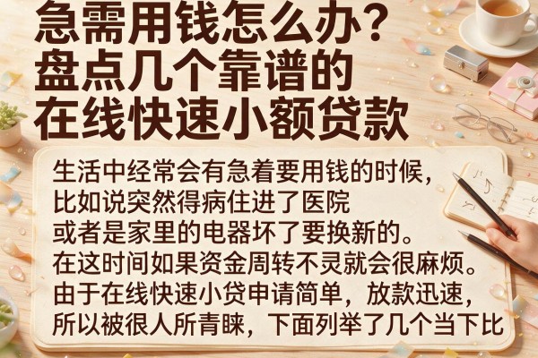 急需用钱怎么办？盘点几个靠谱的在线快速小额贷款