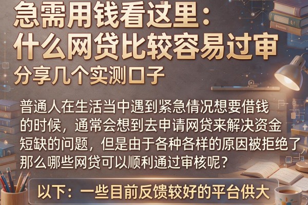 急需用钱看这里：什么网贷比较容易过审，分享几个实测口子