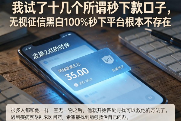 我试了十几个所谓秒下款口子，发现无视征信黑白100%秒下平台根本不存在
