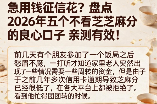 急用钱征信花？盘点2026年五个不看芝麻分的良心口子，亲测有效！