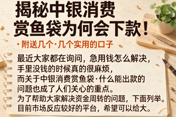 揭秘中银消费赏鱼袋为何会下款，附送几个实用的口子