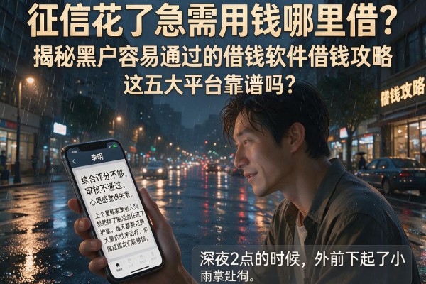 征信花了急需用钱哪里借？揭秘黑户容易通过的借钱软件借钱攻略，这五大平台靠谱吗？