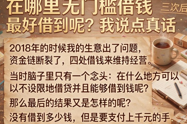 在哪里无门槛借钱最好借到呢？被坑三次后我说点真话