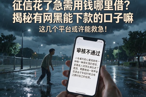 征信花了急需用钱哪里借？揭秘有网黑能下款的口子嘛，这几个平台或许能救急！