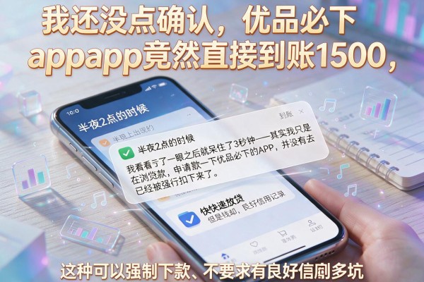我还没点确认，优品必下app竟然直接到账1500，这种强制下款到底有多坑