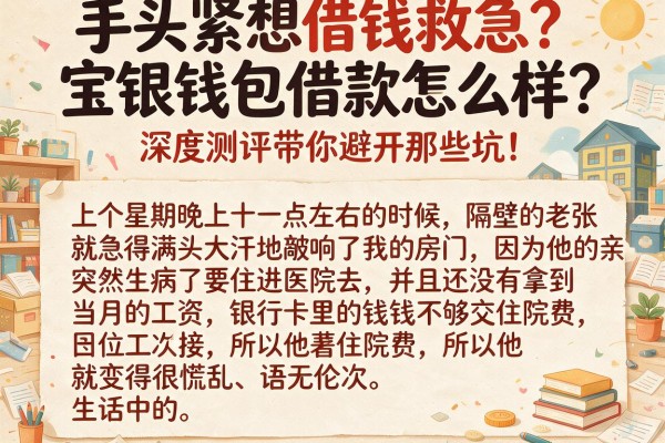 手头紧想借钱救急？宝银钱包借款怎么样？深度测评带你避开那些坑！