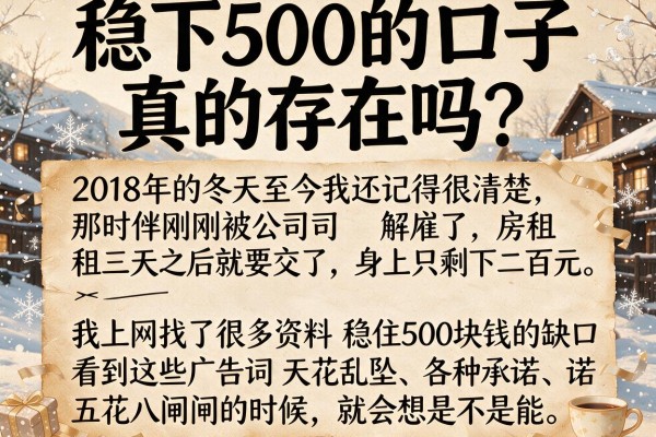 稳下500的口子真的存在吗？一个过来人的血泪教训