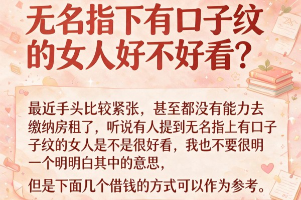 无名指下有口子纹的女人好不好看？分享几个实用的借款平台