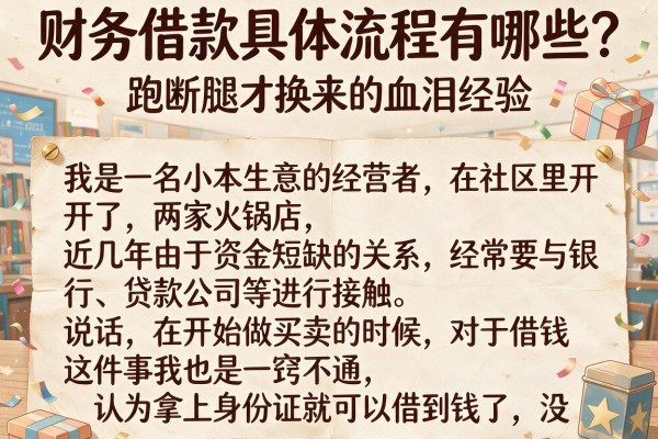 财务借款具体流程有哪些？跑断腿才换来的血泪经验