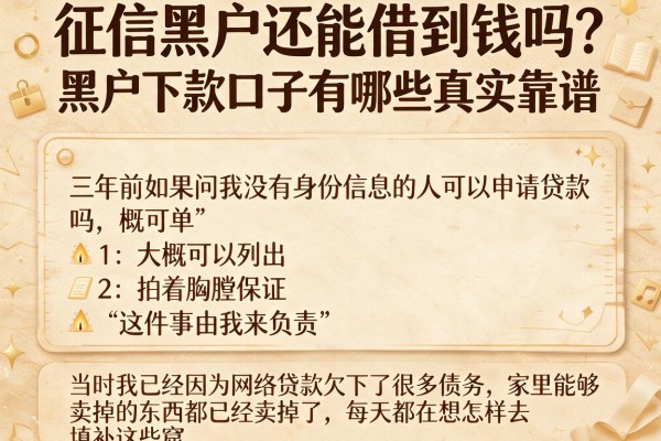 征信黑户还能借到钱吗？黑户下款口子有哪些真实靠谱