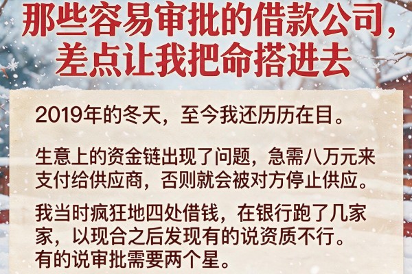 那些容易审批的借款公司，差点让我把命搭进去