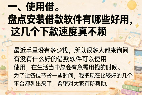 盘点安装借款软件有哪些好用，这几个下款速度真不赖