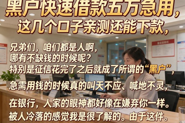 黑户快速借款五万急用，这几个口子亲测还能下款